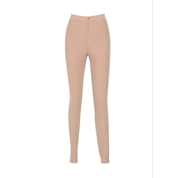 Mistress Rocks Right Now' Peach Neoprene Jersey Leggings - Picture 3 of 8